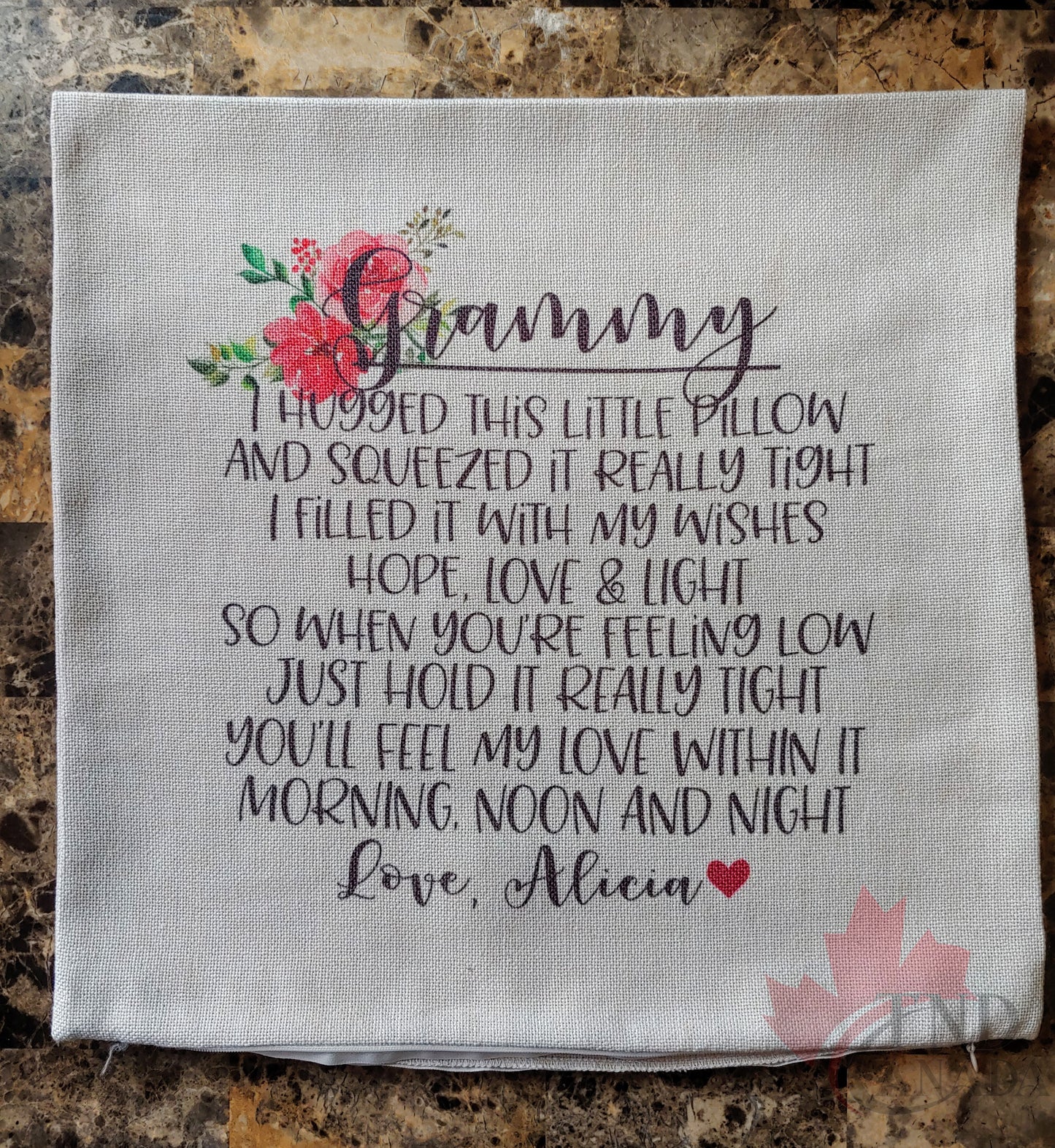 Hug Pillow For Grandma
