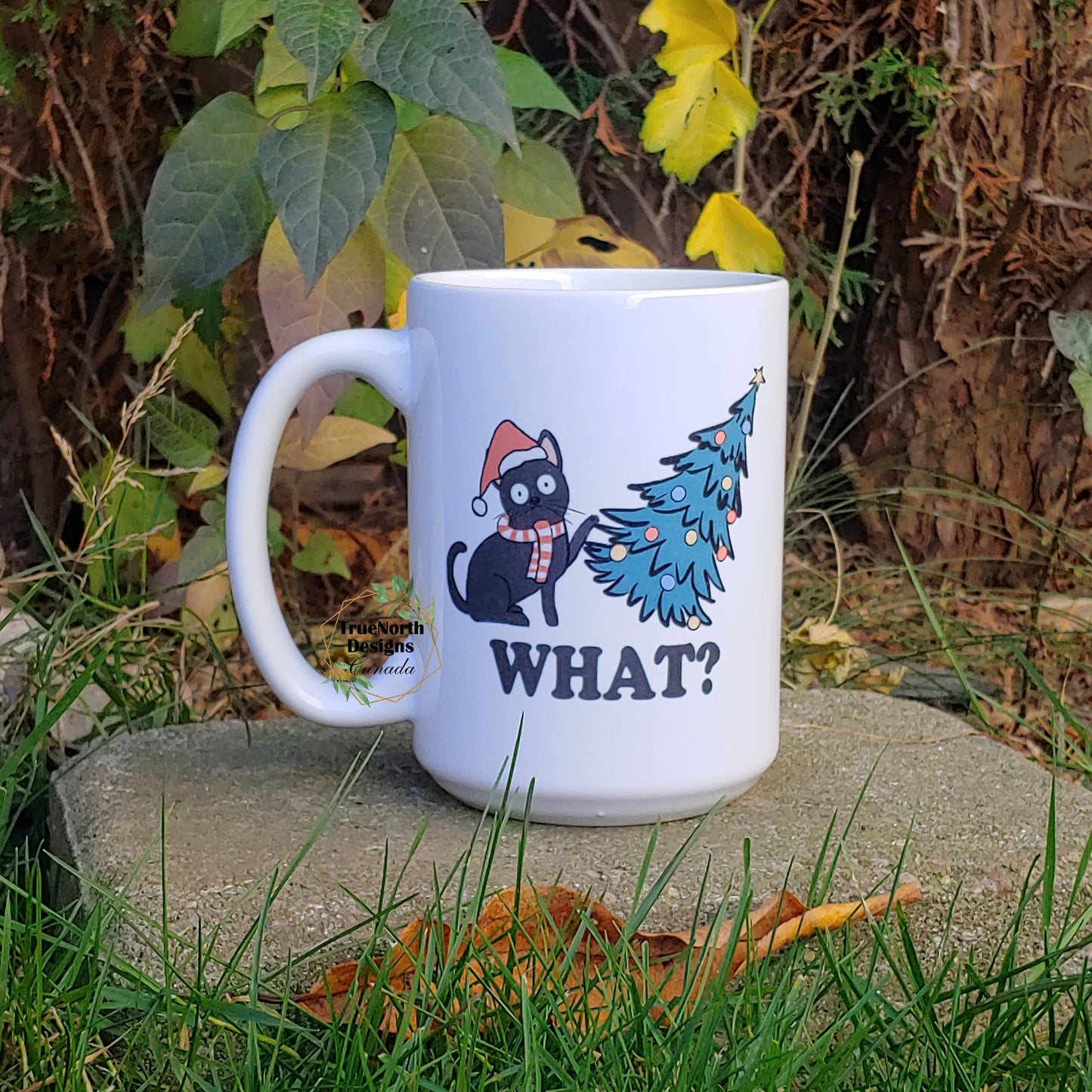 Cute Black Quirky Christmas Cat Mug