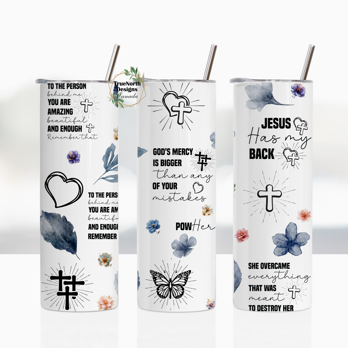 "Jesus Has My Back" Positive Affirmation Tumbler