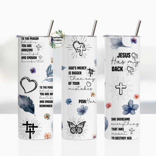 "Jesus Has My Back" Positive Affirmation Tumbler
