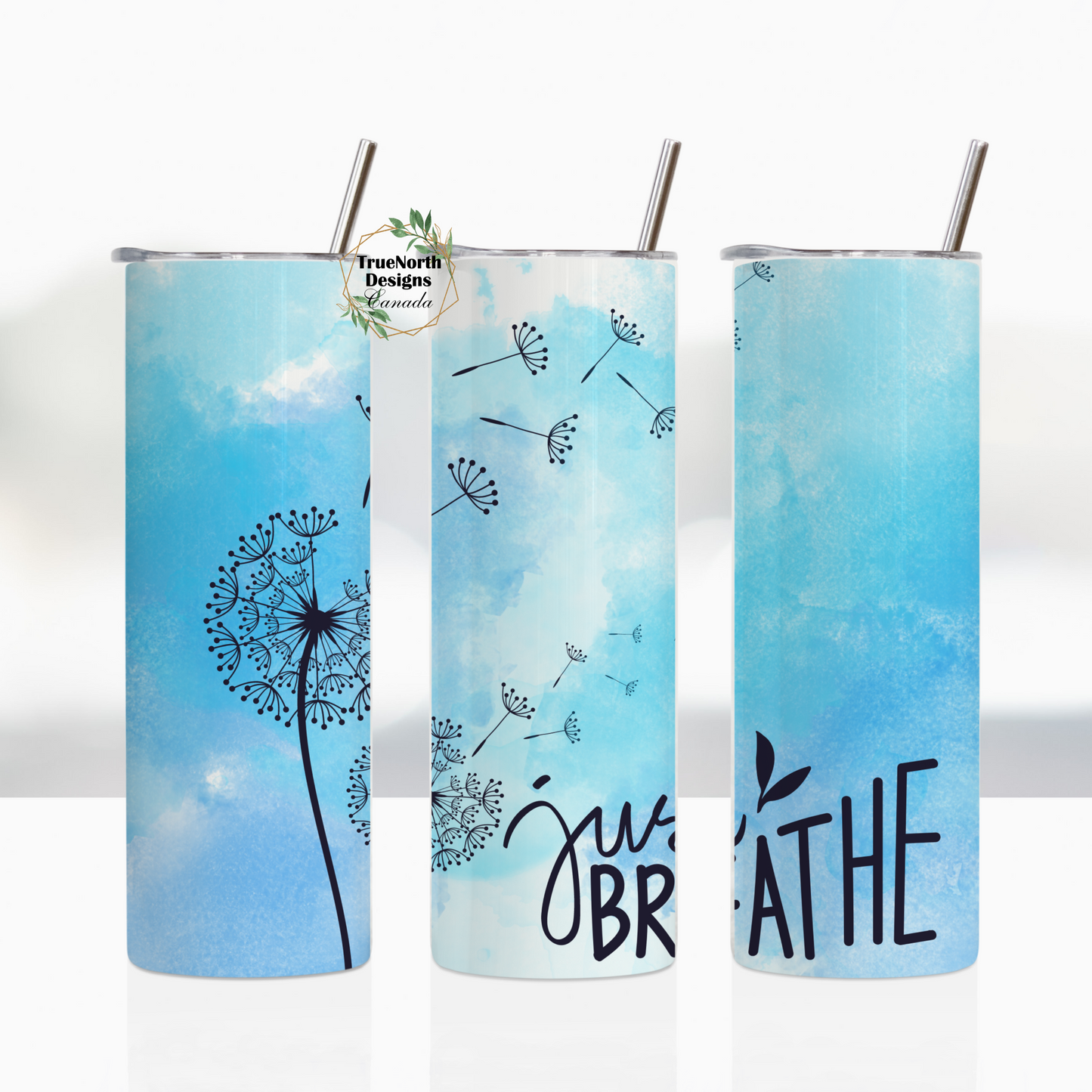 Just Breathe Dandelions Tumbler