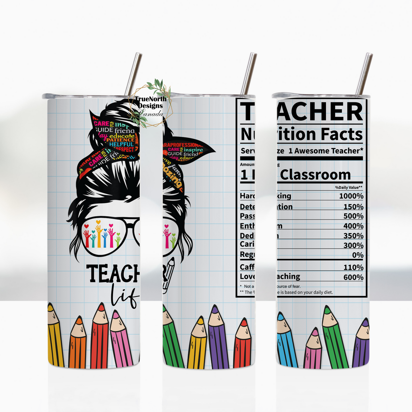 Teacher Nutritional Facts Tumbler