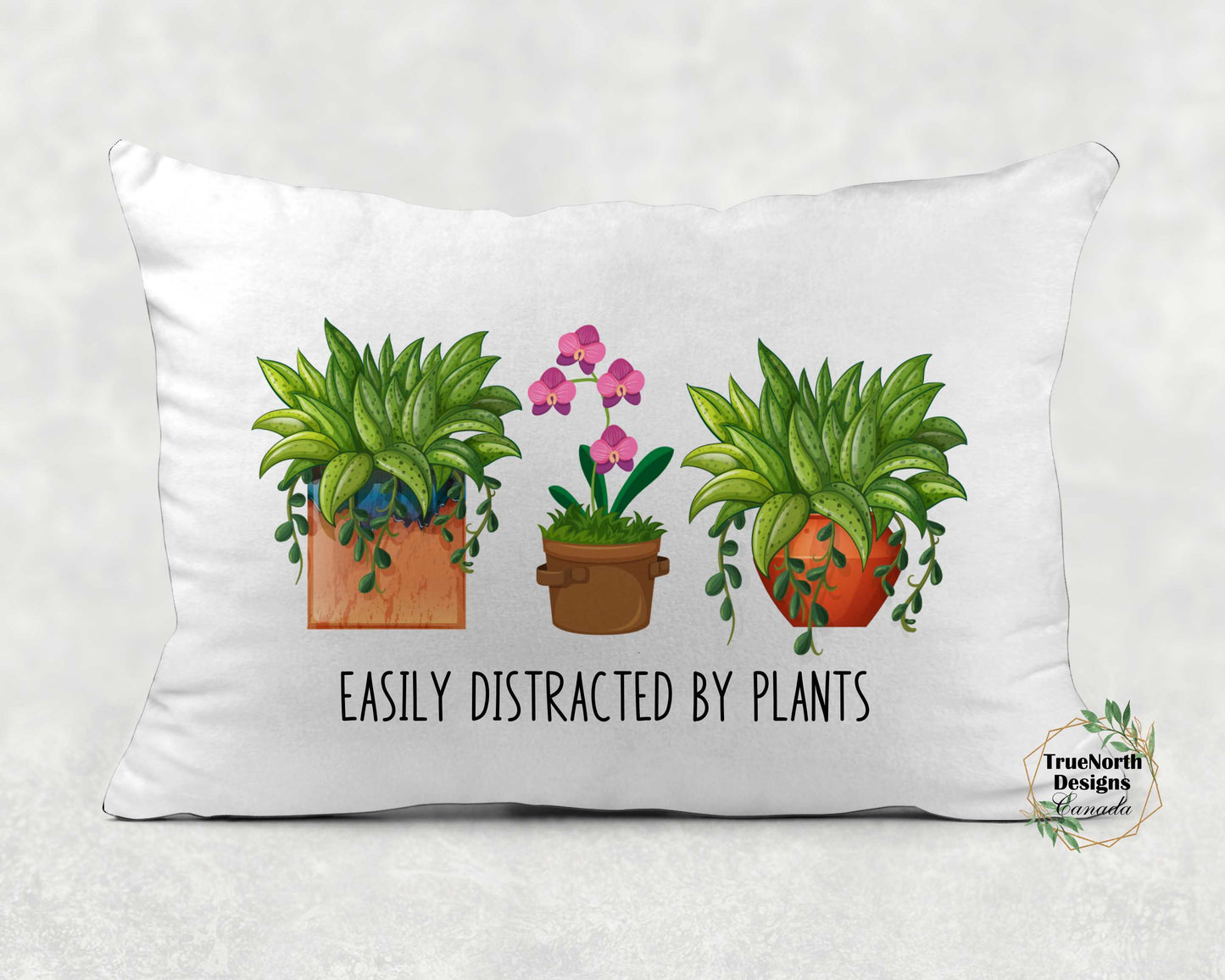 Easily Distracted by Plants Throw Pillow TNDCanada