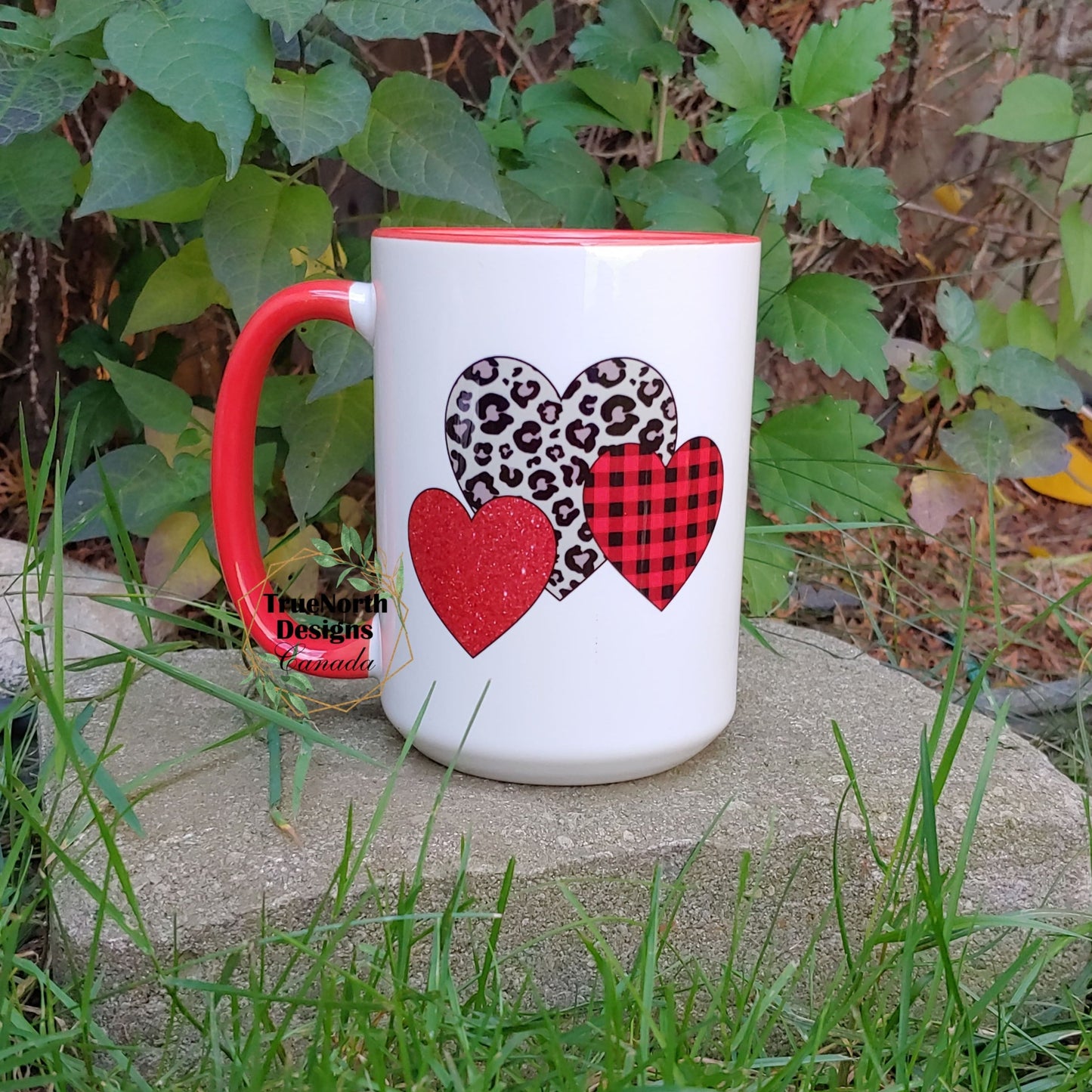 Sparkle Glitter Leopard Love Hearts Mug TNDCanada