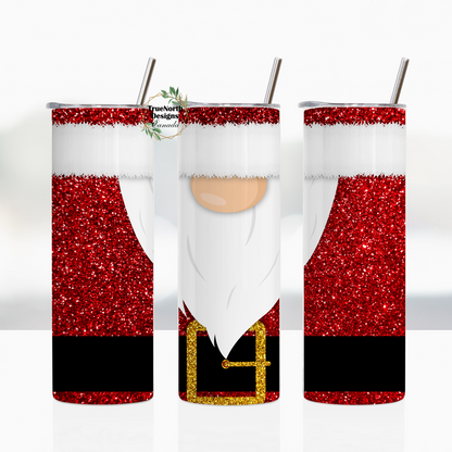 Glitter Gnome Santa Suit Tumbler