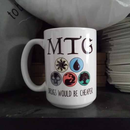 Magic The Gathering Lands (15oz white mug, old design)