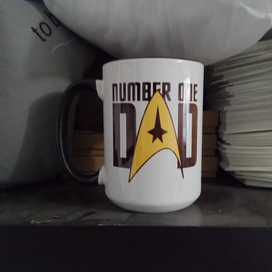 Number One Dad Mug (15oz black inner/handle mug, display model)