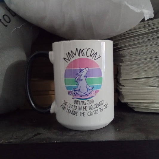 Namas'cray Unicorn Mug (15oz black inner/handle, display model)