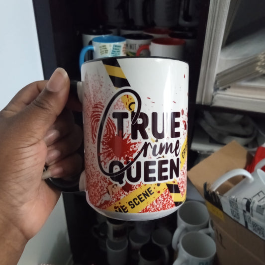 True Crime Queen Wraparound Mug (15oz black inner/handle mug, display model)