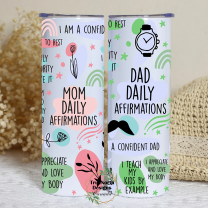 Mom & Dad Daily Affirmations Couples Tumblers