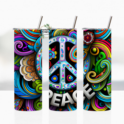 Rainbow Peace Sign Tumbler