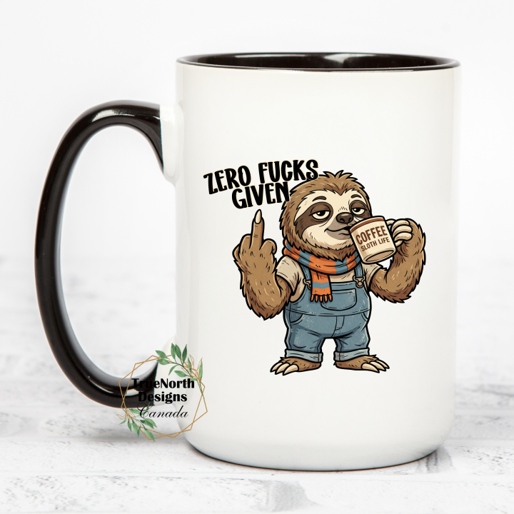 Zero Fucks Given Sloth Mug