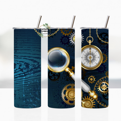 Steampunk Style Tumbler - Blue