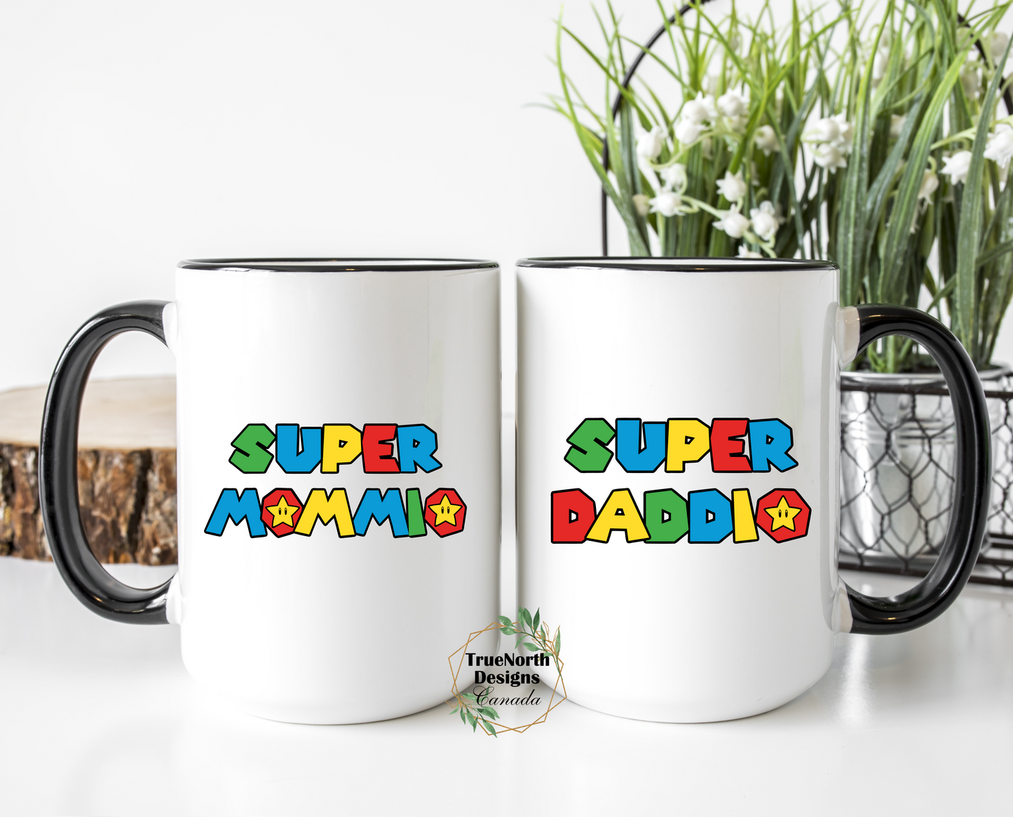 Super Mommio & Super Daddio Couples Mugs