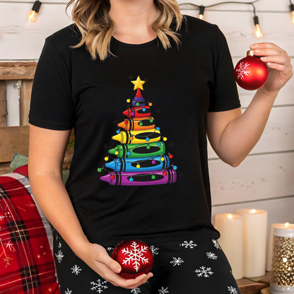 Teacher Crayons Christmas Tree