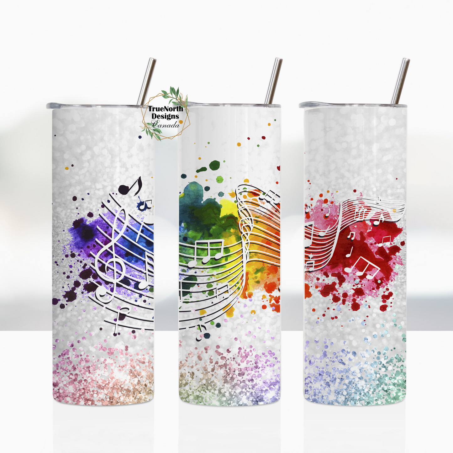 Rainbow Music Notes Tumbler