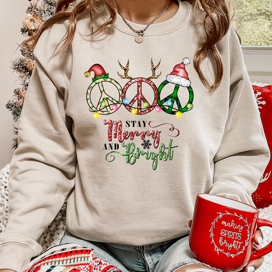 Stay Merry and Bright Peace Symbols