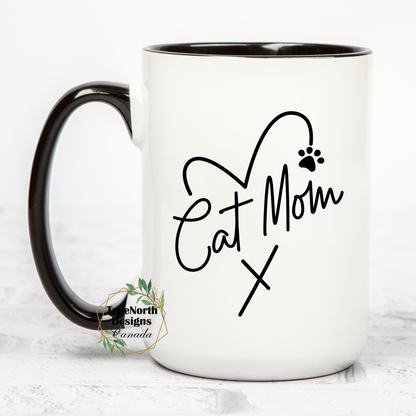 Cat Mom Heart Mug