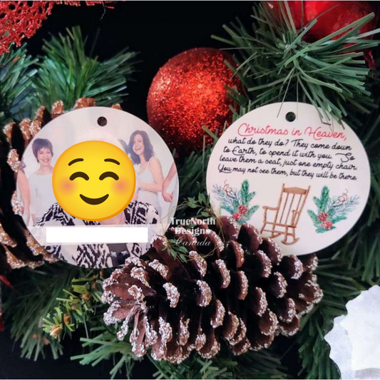 Christmas In Heaven Photo Memorial Ornament