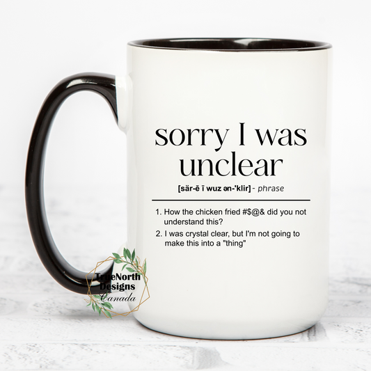 Sorry I Was Unclear Funny Work Email Mug