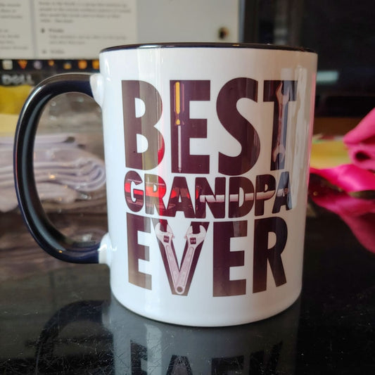 Best Grandpa Ever Screwdriver (11oz black inner/handle mug w/design on one side) TNDCanada