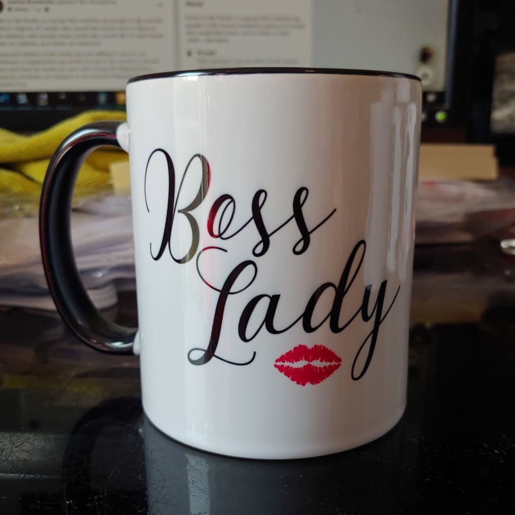 Boss Lady (11oz black inner/handle mug w/design on one side) TNDCanada