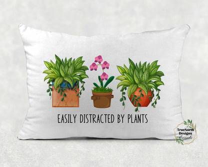 Easily Distracted by Plants Throw Pillow TNDCanada