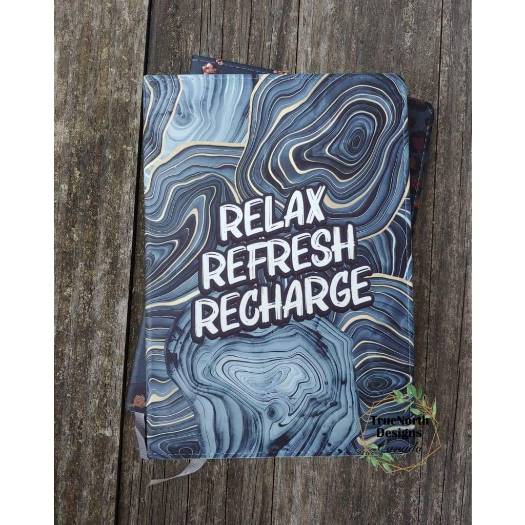 Relax Refresh Recharge Style Faux Leather Bound Journal TNDCanada